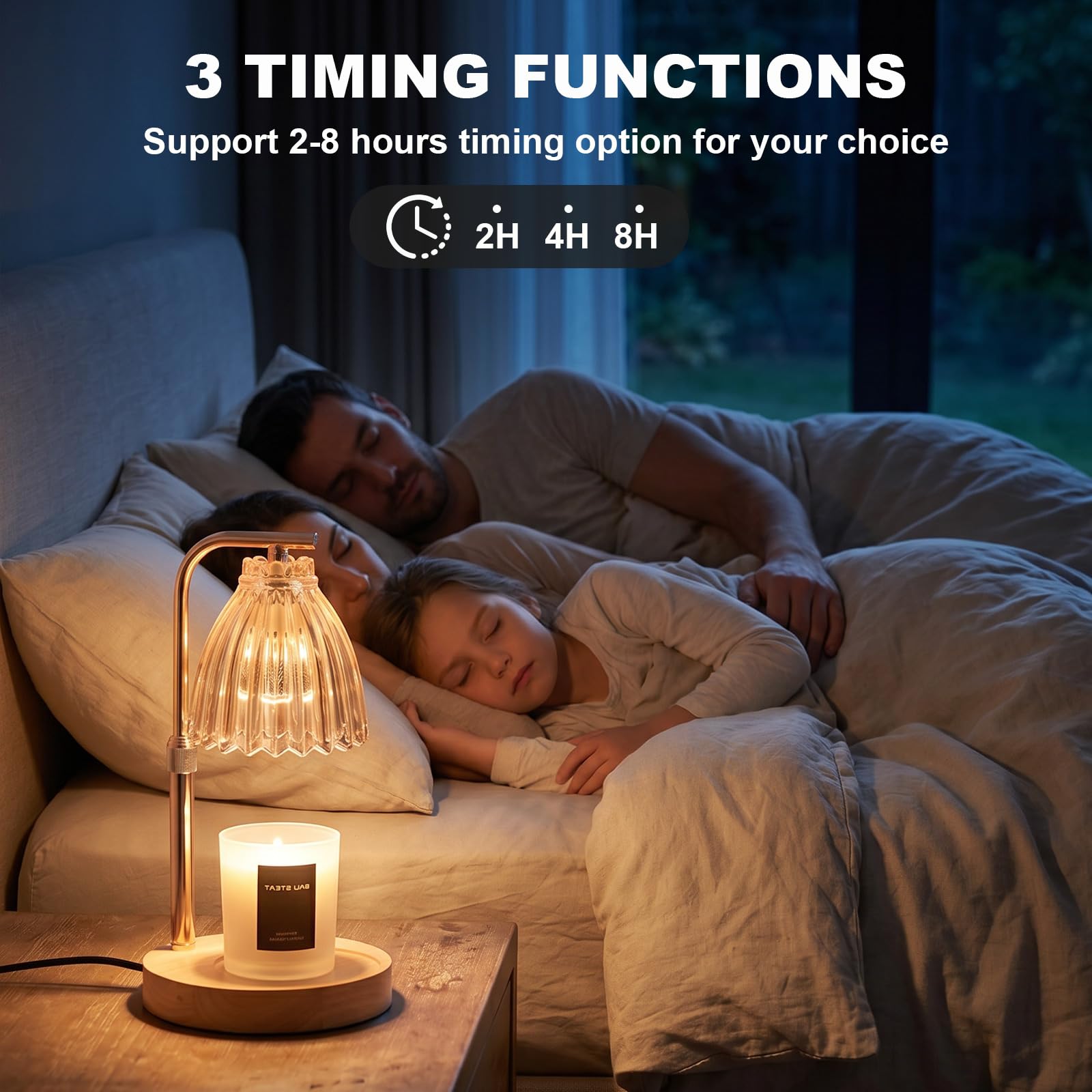 GKXLH Timer & Dimmable - Lampada scalda candela con 2 lampadine (strisce