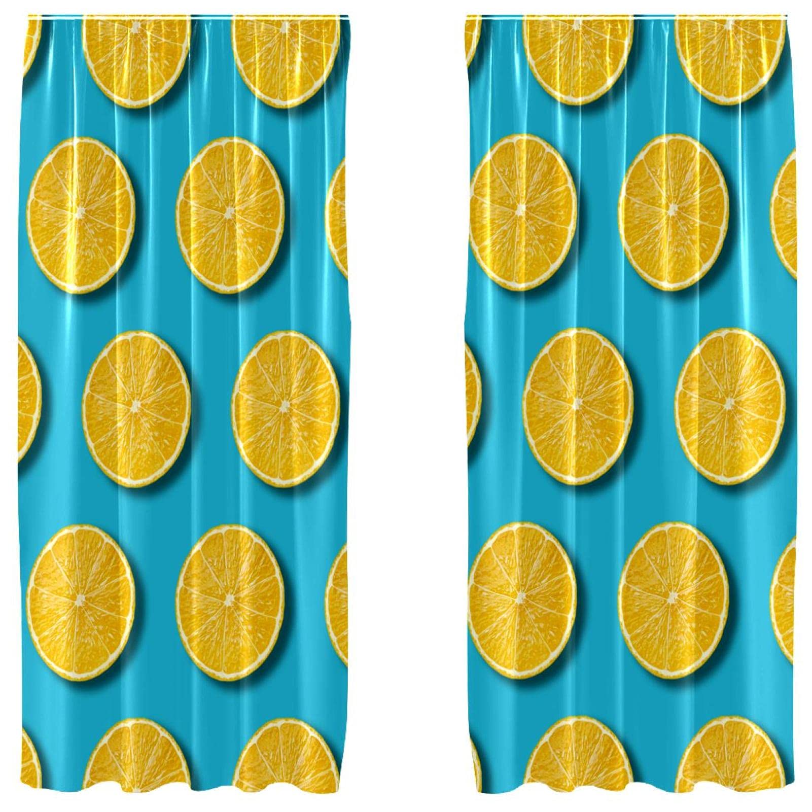 Cortinas de limón para dormitorio y sala de estar juego de dos paneles decorativos