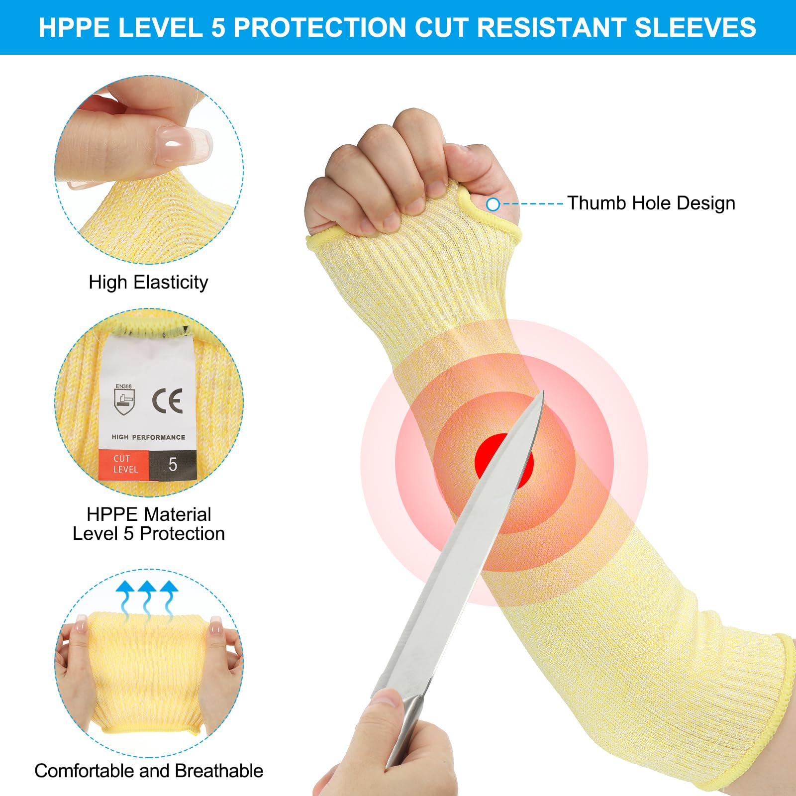 PATIKIL 16 Inch Cut Resistant Sleeve - Image 3