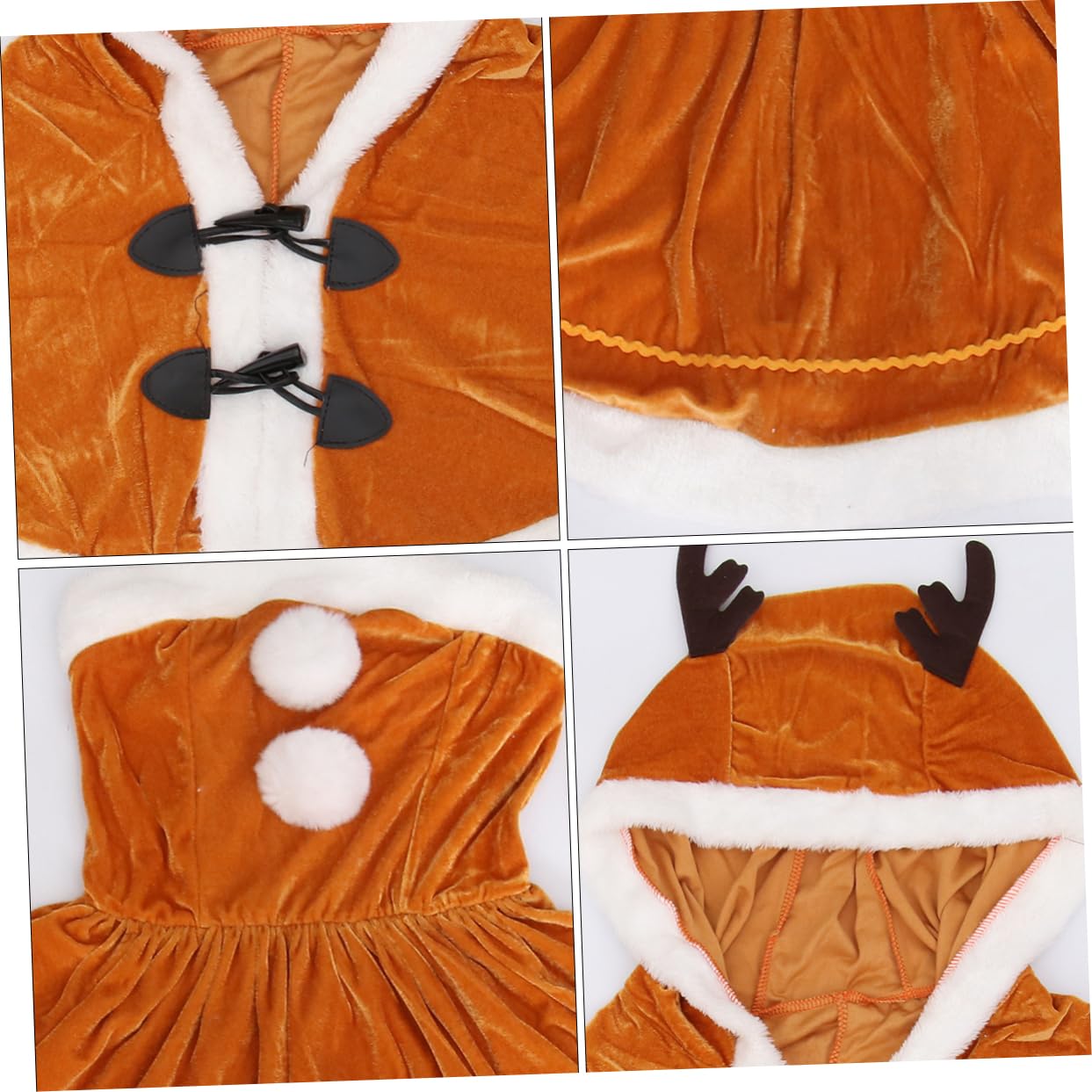 Homoyoyo disfraz de papa noel Día festivo víspera vestido de navidad de las mujeres co ropa de espectáculo de navidad adorable vestido de belleza de alce Poliéster