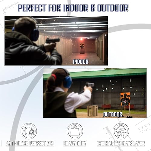 Miniatura 4 de KNINE OUTDOORS Papel para objetivos de disparo, 12 x 18 pulgadas, a granel para caza, pistolas, pistolas, rifles, silueta con diana roja, diseño