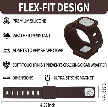 Magnetic Metal Cigar Clips & Holder Stand for Golf Cart & Camping - 4 Pack | Heavy-duty metal cigar holder with strong magnet. Clips easily to golf carts, chairs & yachts. Perfect cigar gifts for men.