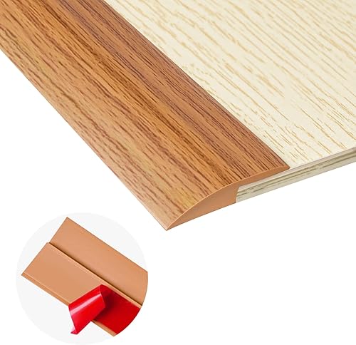 Tira de transición de piso de alfombra de 20 pies, tira autoadhesiva para bordes de piso, cubierta de umbral de PVC para puerta, tira divisora de