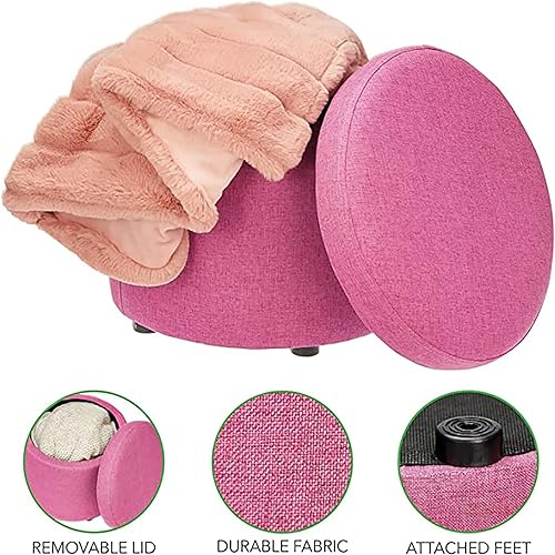 Miniatura 3 de Moderno reposapiés otomano de almacenamiento, taburete pequeño y silla, organizador de muebles, asiento para dormitorio, sala de estar, oficina,