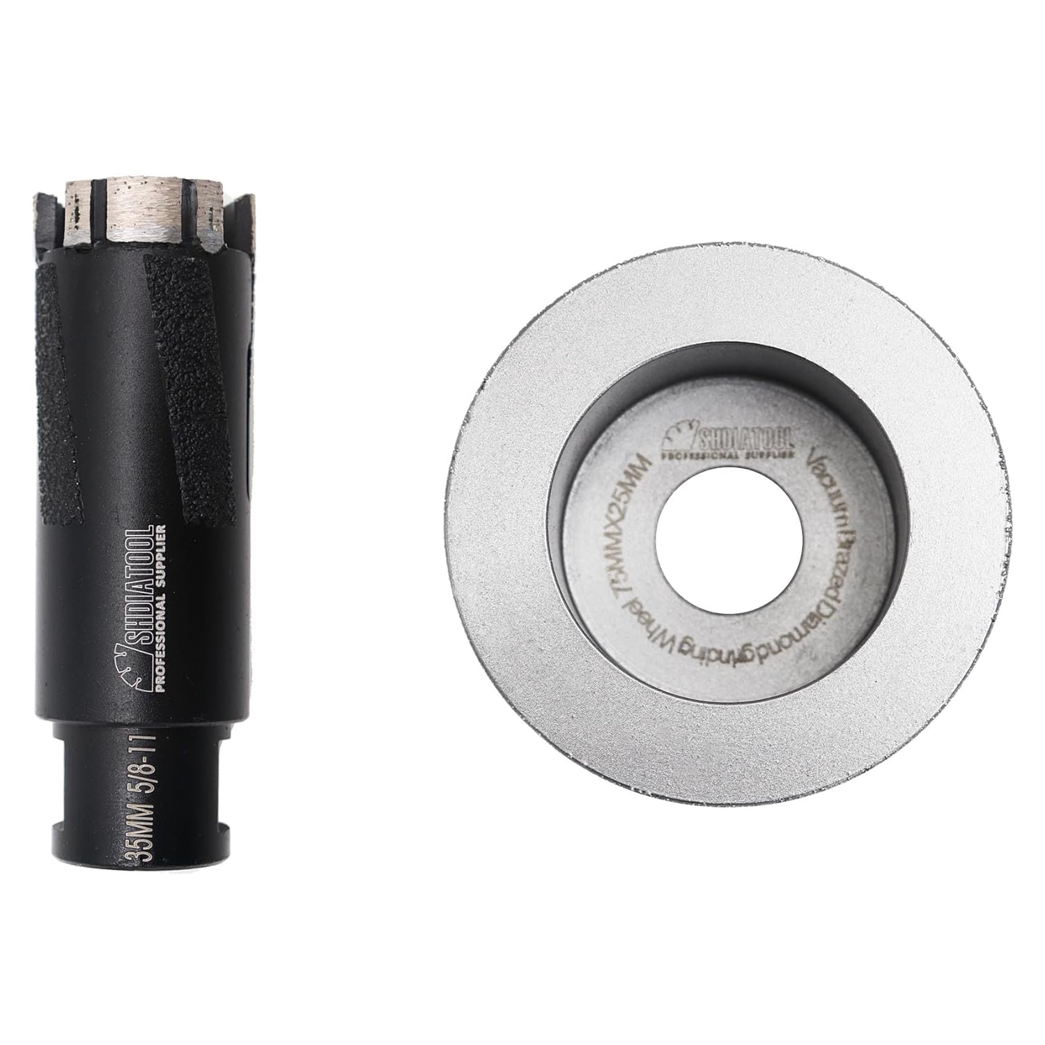 SHDIATOOL Diamond Core Drill Bits 1-3/8 Inch for Hard Stone Concrete Marble Granite Brick Laser Welded Dry or Wet Hole Saws 35mm