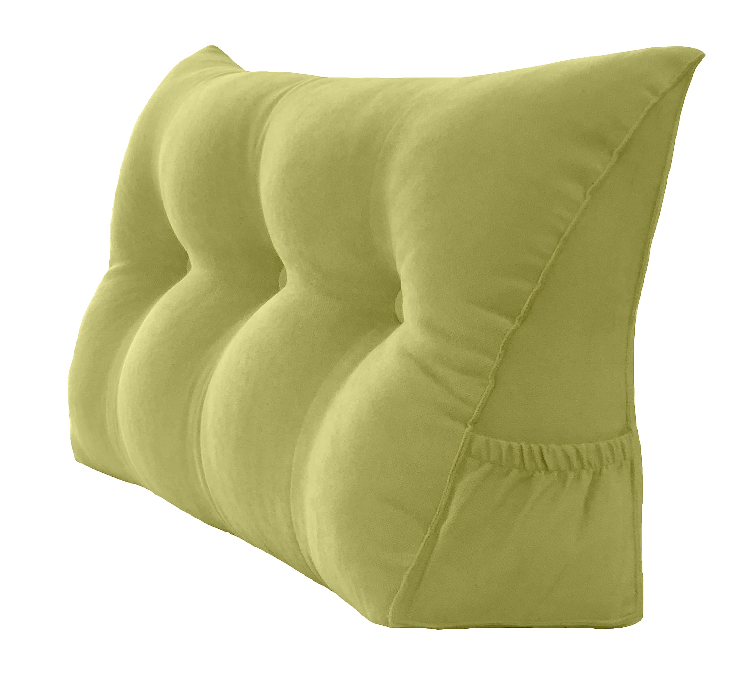 Peachwell Triangular Reading Bed Rest Pillow Large Bolster Cushion Headboard Backrest Wedge Pillow with Removable Cover and Two Large Side Pockets (