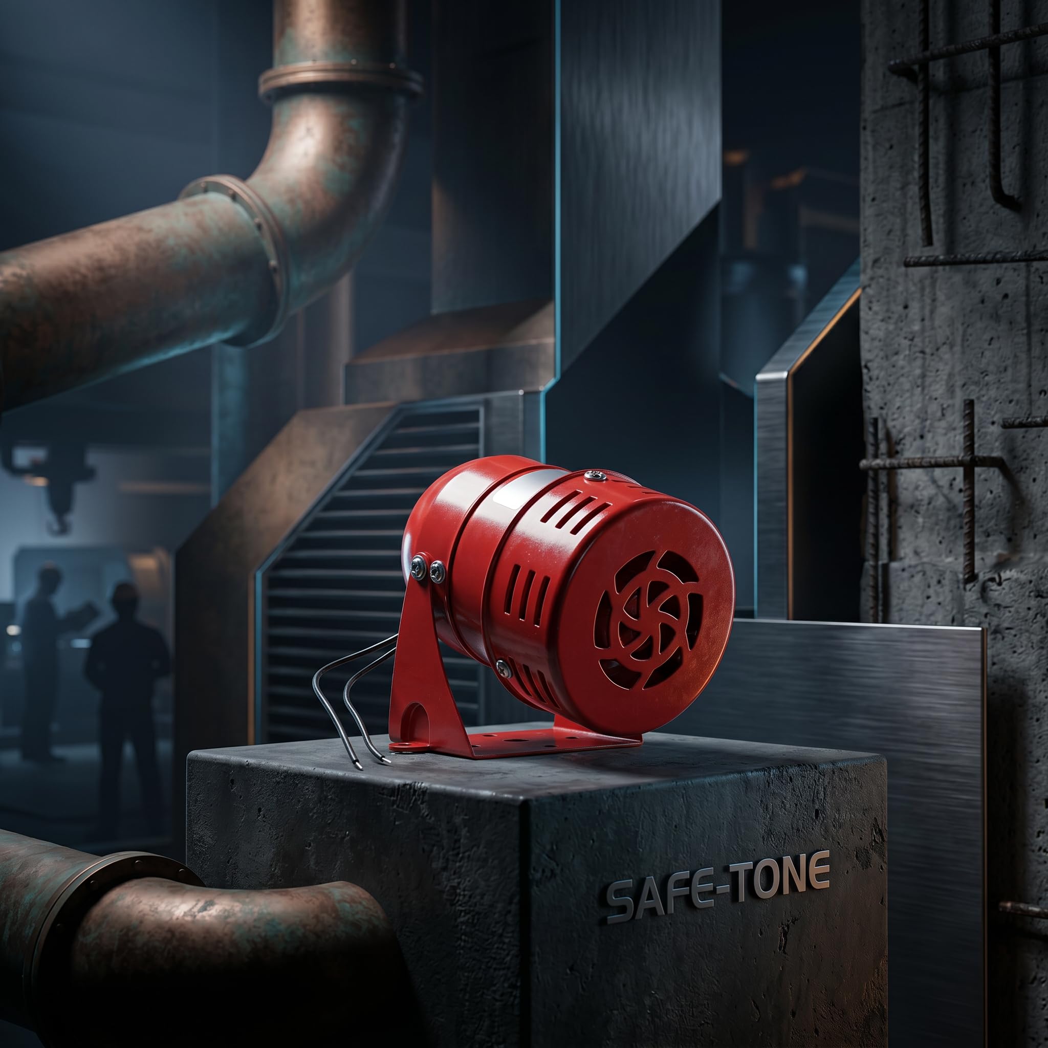 Sirene Alarme 220V Puissant à Exterieure, Sirene Alarme 110dB, Rouge Moteur Conduit Sirène Métal Corne Industrie Bateau Alarme 25W 50mA