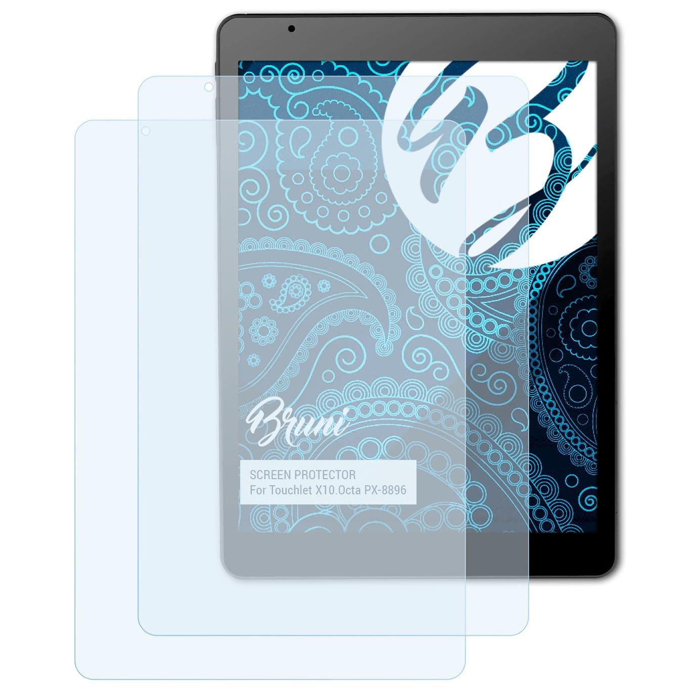 Screen Protector compatible with Touchlet X10.Octa PX-8896 Protector Film, crystal clear Protective Film (2X)