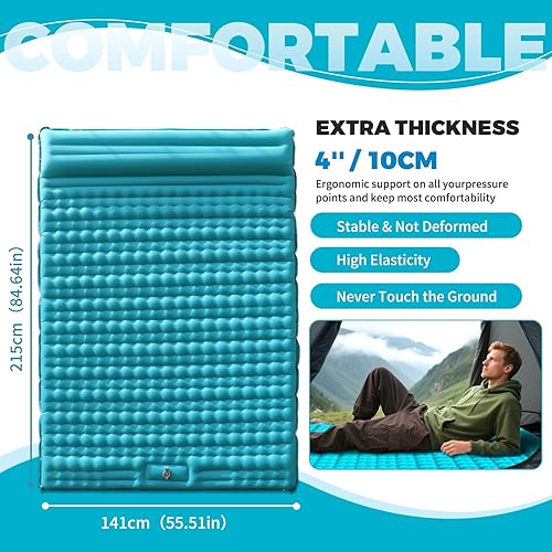 Miniatura 2 de Colchón de aire para campamento, almohadilla de dormir autoinflable, equipo de campamento, cama de viaje, almohadilla para dormir, cama portátil,