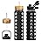 MUKOKO Glass Water Bottles, 32oz Glass Tumbler with Straw, Drinking Bottles with 2 Lids-Handle Spout Lid&Bamboo Straw Lid, Motivational Water Bottle with Time Marker and Silicone Sleeve, 1 Pack-Black