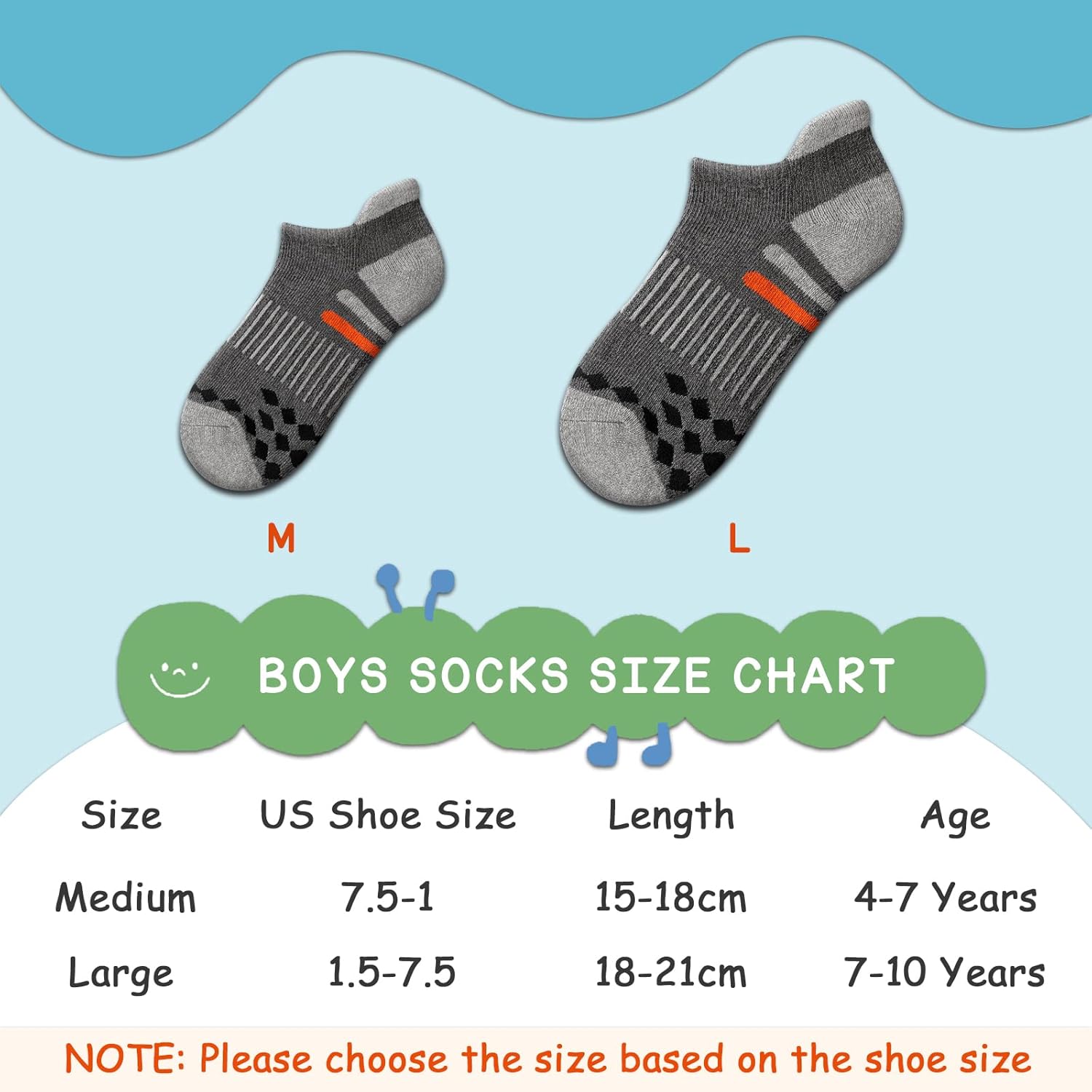 Comfoex 10 Pairs Boys Socks Ankle Athletic Socks For Big Little Kids Cotton Half Cushioned Socks - Image 6