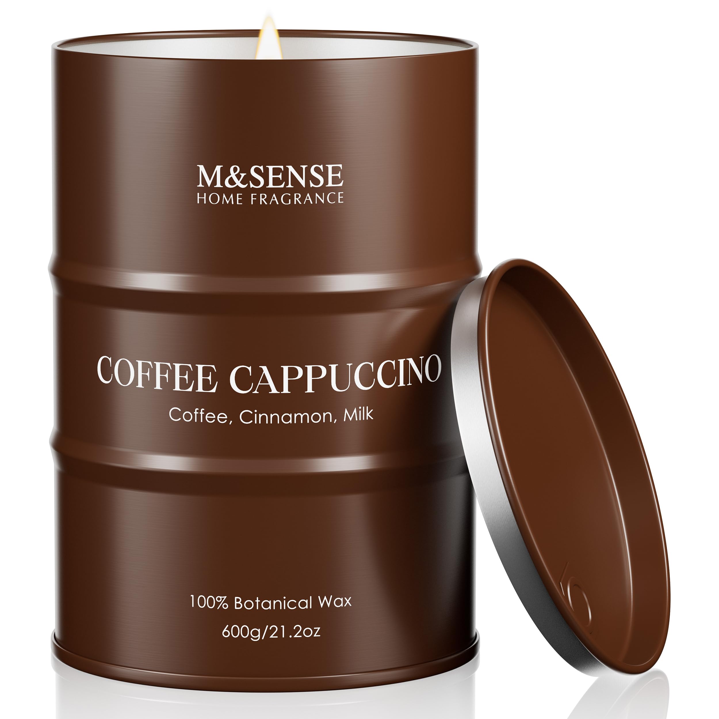 M&amp;SENSE Coffee Cappuccino Soy Candle Large 21.2oz,Highly Scented for Home