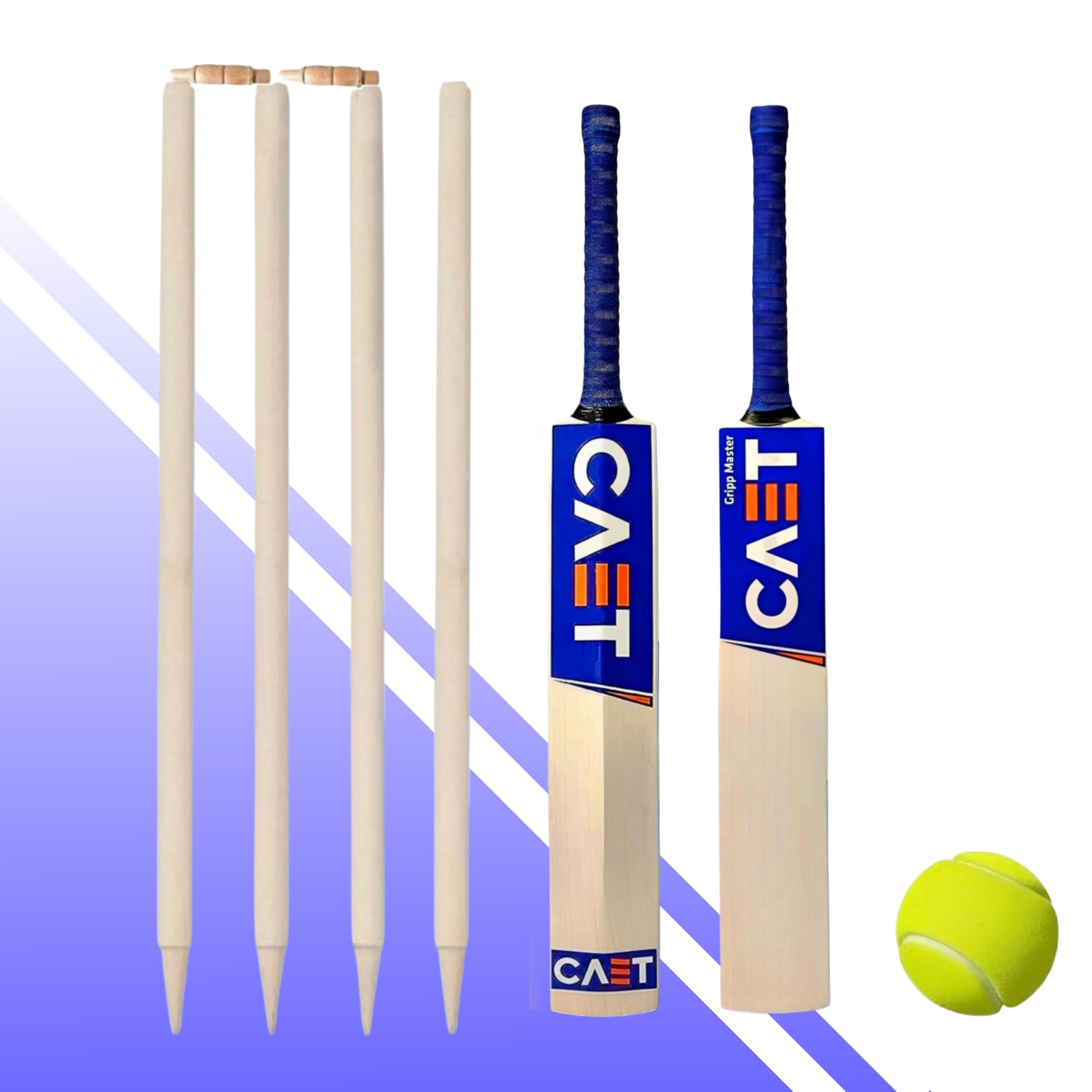 Popular Willow Cricket Set l Cricket Bat (5 No) with 4 Stumps Wicket Set with 2 Bails and 1 Ball l Heavy Duty Wooden Power Series for Ages 9-12 and Above.D7 (Pack of 1)-image-16