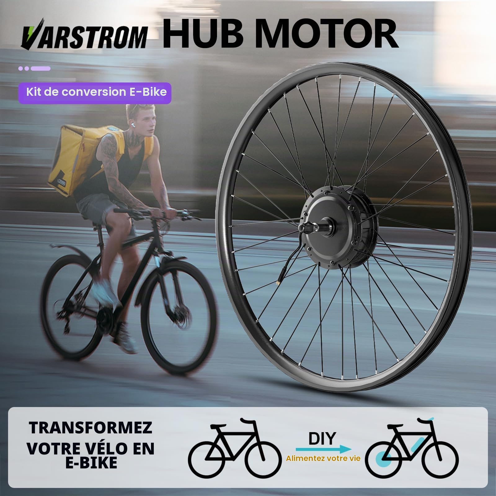 36V 250W Kit Conversion Velo Electrique Moyeu Arrière 26 27,5 29 | 28 Kit Vélo Electrique Roue Arrière Avec Ecran Batterie Option, Moteur pour VTT Roue Libre Frein Disque Entraxe 136-142mm