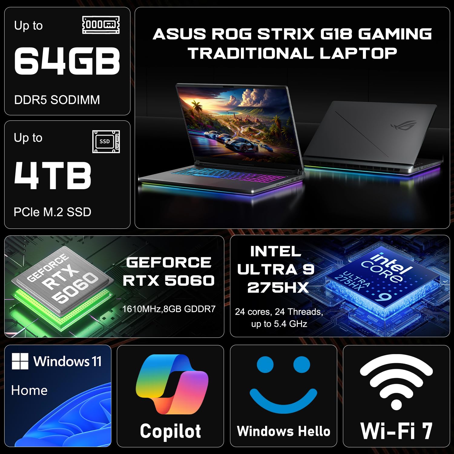 Amazon.com: ASUS ROG Strix G18 Ultra 9 Gaming Laptop, 18