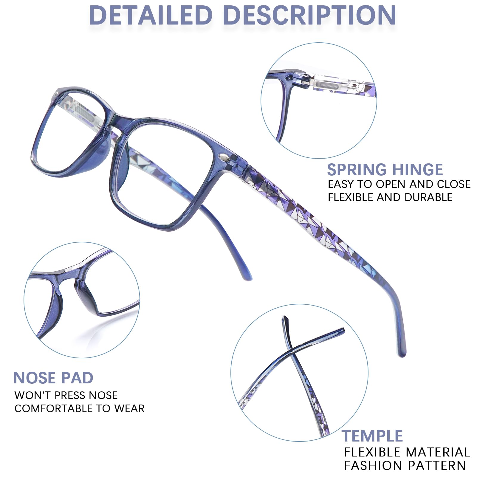 Paquete de 2 lentes de lectura progresivos multifocales para hombres y mujeres, con bloqueo de luz azul, antifatiga ocular