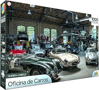 GGB Plast Quebra Cabeça Puzzle 1000 Peças Oficina de Carros