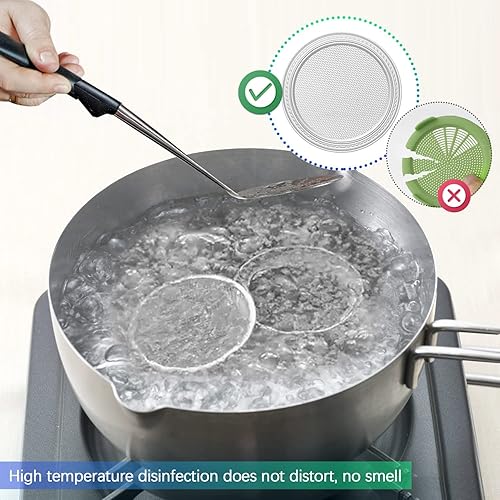 Miniatura 3 de Tapas de brotación, 20 tapas de tarro de germinación de acero inoxidable 316, kit de germinación para tarros de boca ancha, tapas de kit de