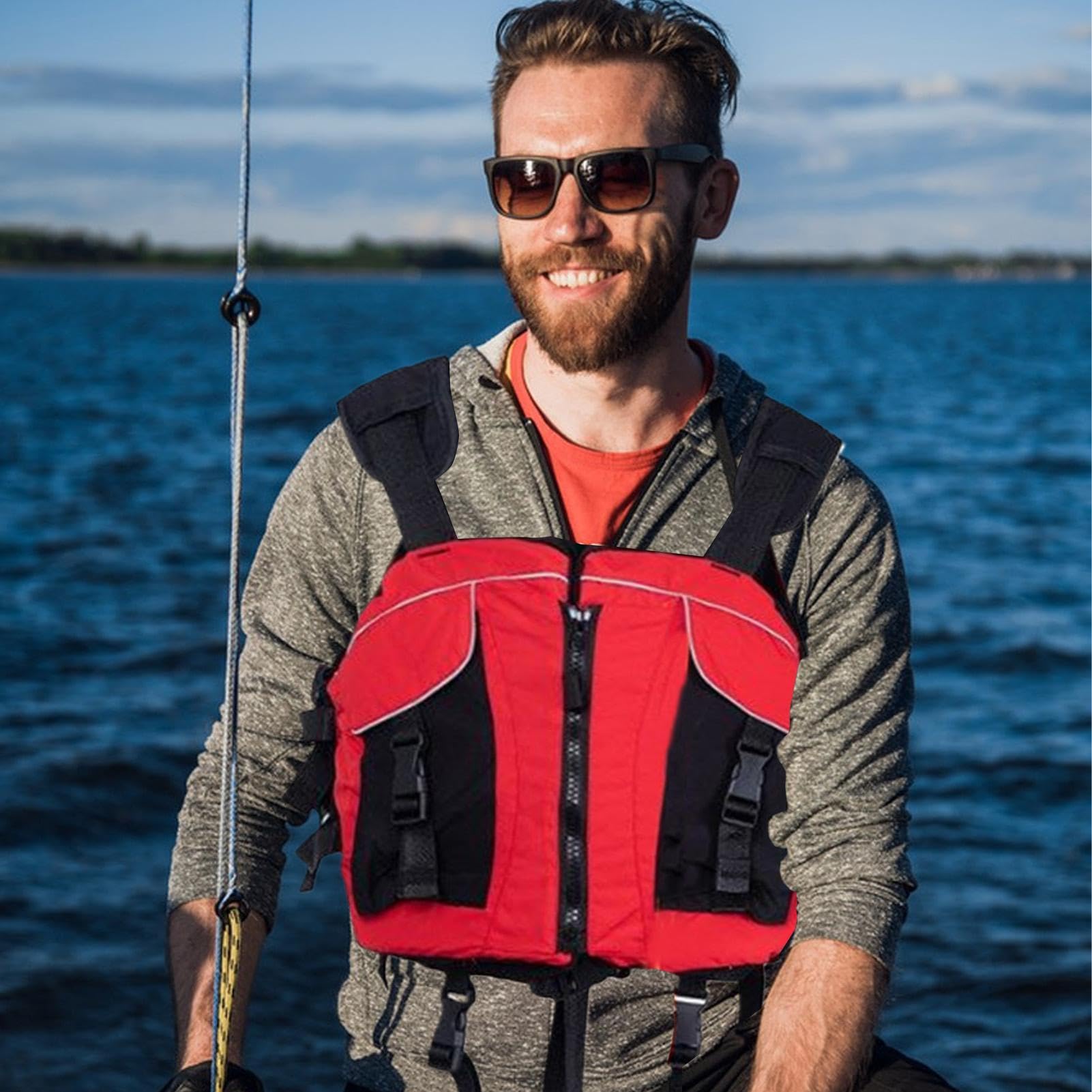 Giubbotto Salvagente per Adulti Kayak Costume Da Bagno Da Surf | Gilet Da Nuoto Traspirante Per Donne Uomini Pescatori Nuotatori Laghi Fiumi Pesca A Mosca Spiaggia Snorkeling Apnea Kayak