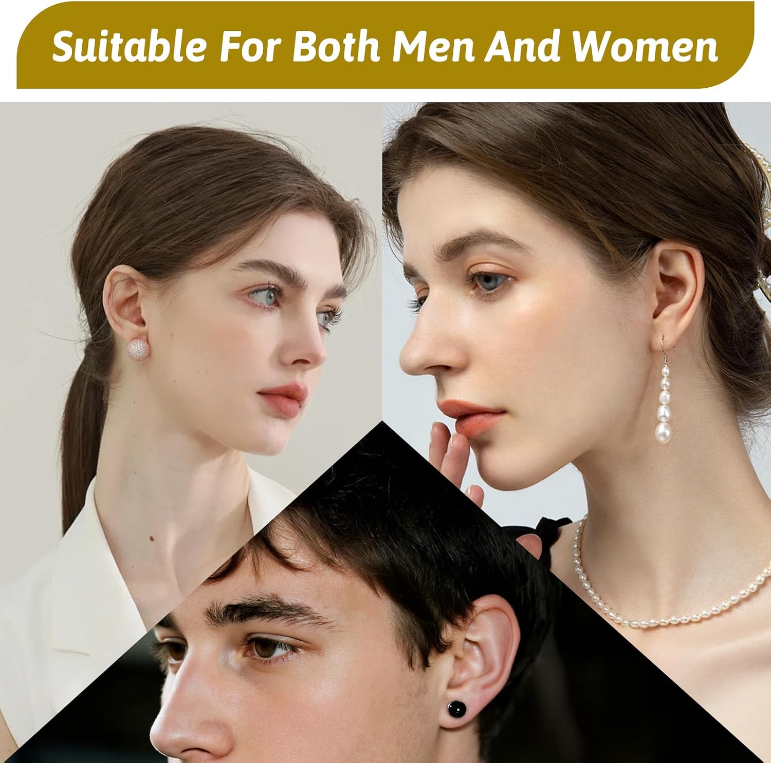 Locking Earring Backs, Silicone Replacement for Droopy Ears Heavy Studs, Premium Hypoallergenic Soft Earing Backs for Women Men Jewelry Collection Daily Use Special Occasions (10 Pcs Gold) image 5