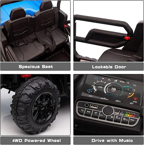 Miniatura 5 de Nitoess 24V Kids Dump Tractor 2 Seater Kids Truck with Remote Control,2WD4WD Electric Power Vehicles Wheels for Boys Girls, Ride on Tractor Toy for