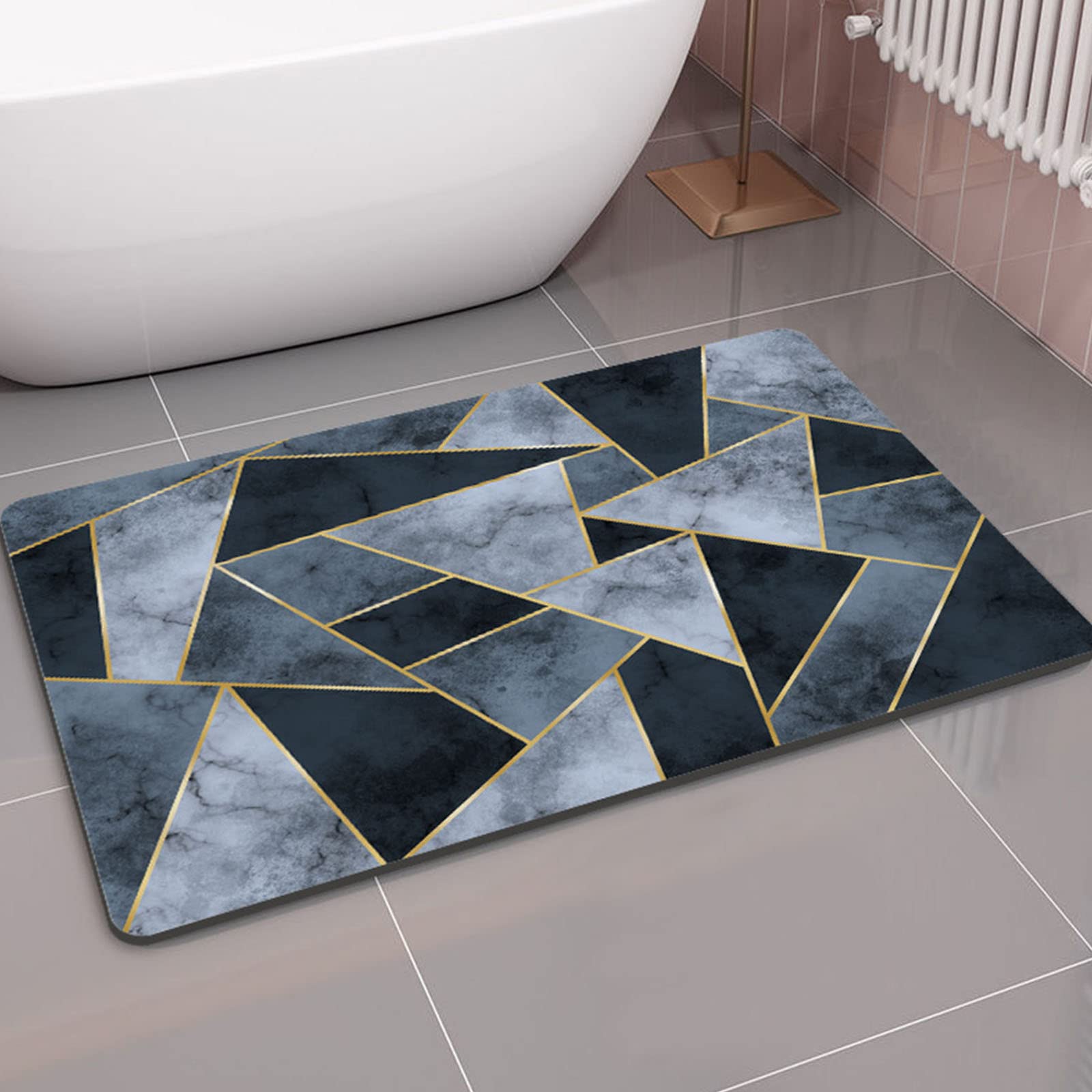 Alfombra de Ducha Curvada, alfombras de baño Antideslizantes, Alfombra de baño, Alfombra de baño Antideslizante, Suave y cómoda, más fácil de secar para el Piso del baño, bañera y