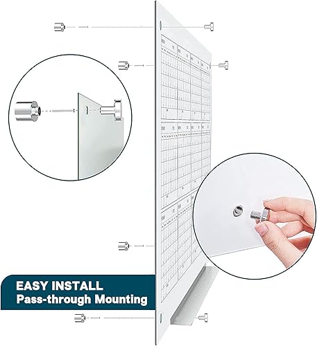 Miniatura 5 de J&J worldwide Calendario de pizarra blanca, calendario anual de cristal, calendario de pared grande de 35 x 47 pulgadas, pizarra blanca,