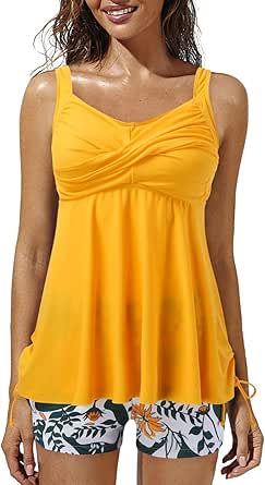 Costume Da Bagno Tankini Kate Kasin Donna - Due Pezzi Con Scollo A V