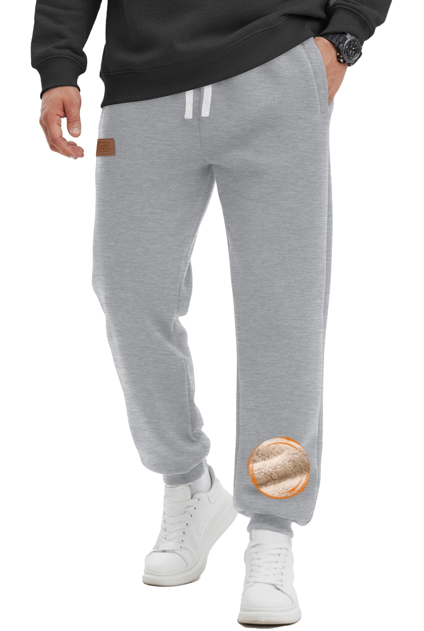 Mens Sherpa-Lined Joggers Pants Winter Warm Active Running Outdoor Sweatpants S-XXL