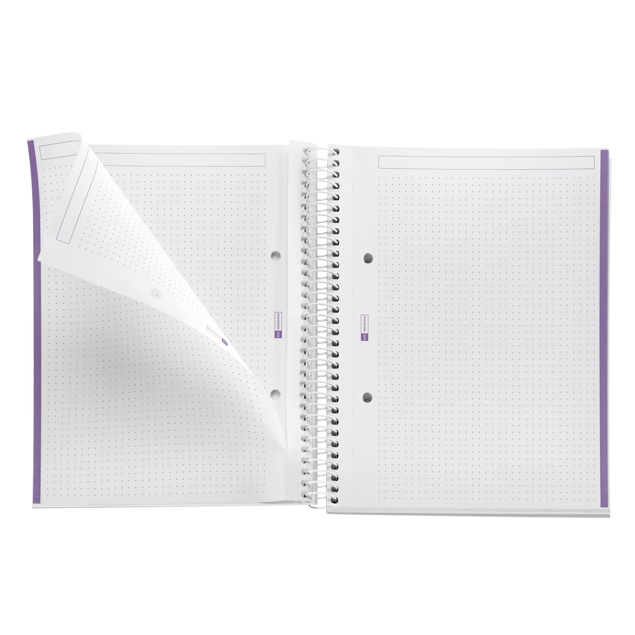 Quaderno Miquelrius A5 Be Eco - 80 Fogli A Griglia 5mm, Copertina Riciclata Viola - Foto 4