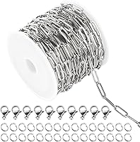 Vista 11 de UMAOKANG Cadenas chapadas en oro para hacer joyas, cadena de cable de acero inoxidable de 16.4 ft a granel con anillos de salto y cierres