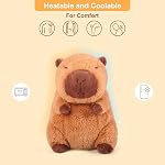 SuzziPals Heatable & Refroidissant en peluche Capybara, plaque de chauffage pour animaux farcis micro-wavable pour apaisant & Relaxation, Jouets en peluche lavande pour le soulagement du stress, Cadeau en peluche Capybara pour enfants & Adultes