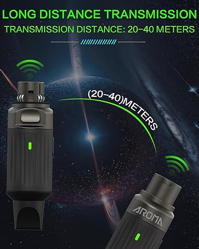 Miniatura 2 de Aroma - Transmisor y receptor inalámbrico XLR, sistema de micrófono inalámbrico UHF profesional para transmisión estable, 7 canales, rango de 130