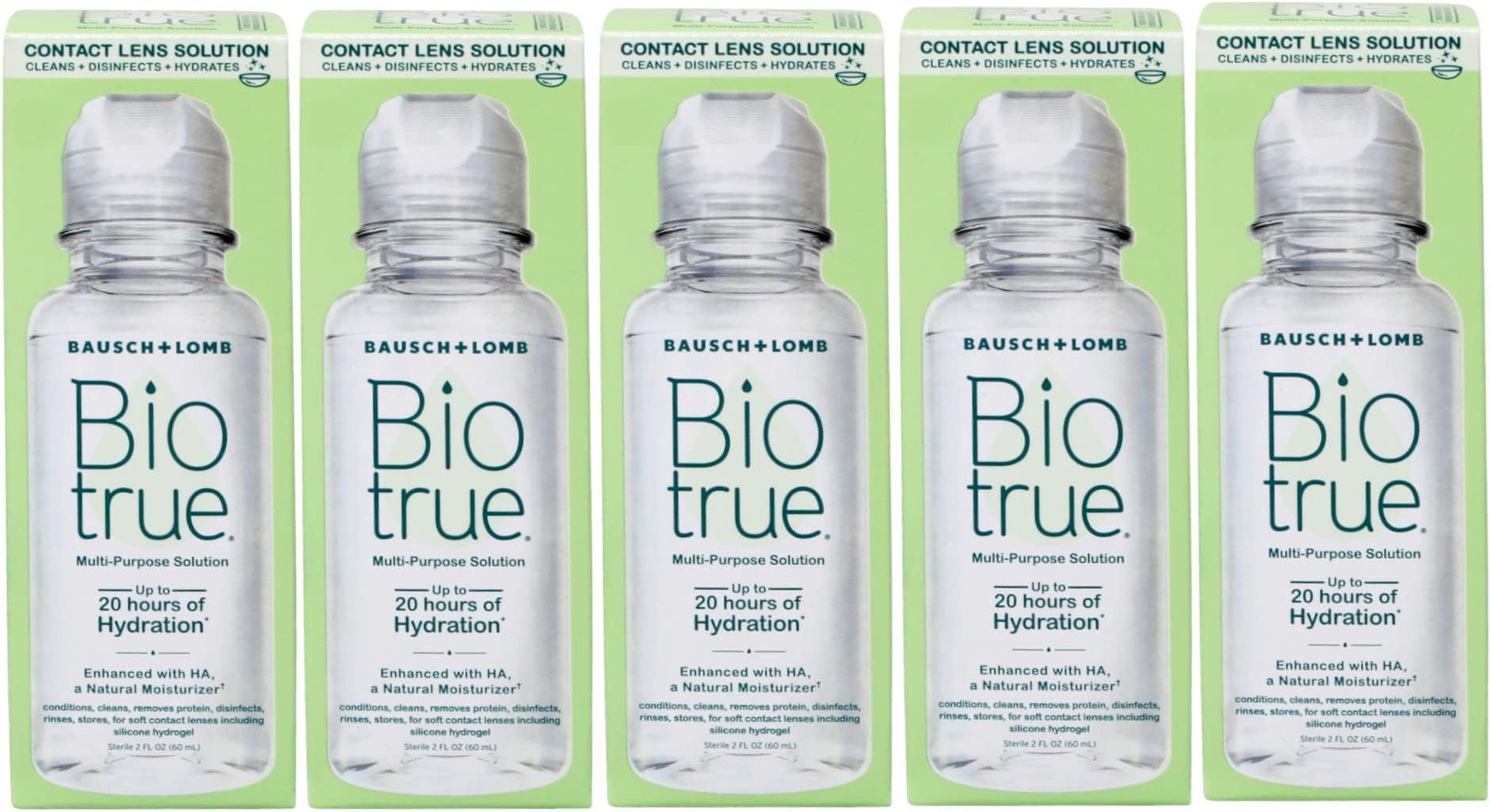 SPECIAL Pack of 5 -BIOTRUE MULTI-PURPOSE SOLUTION 2OZ BAUSCH AND LOMB