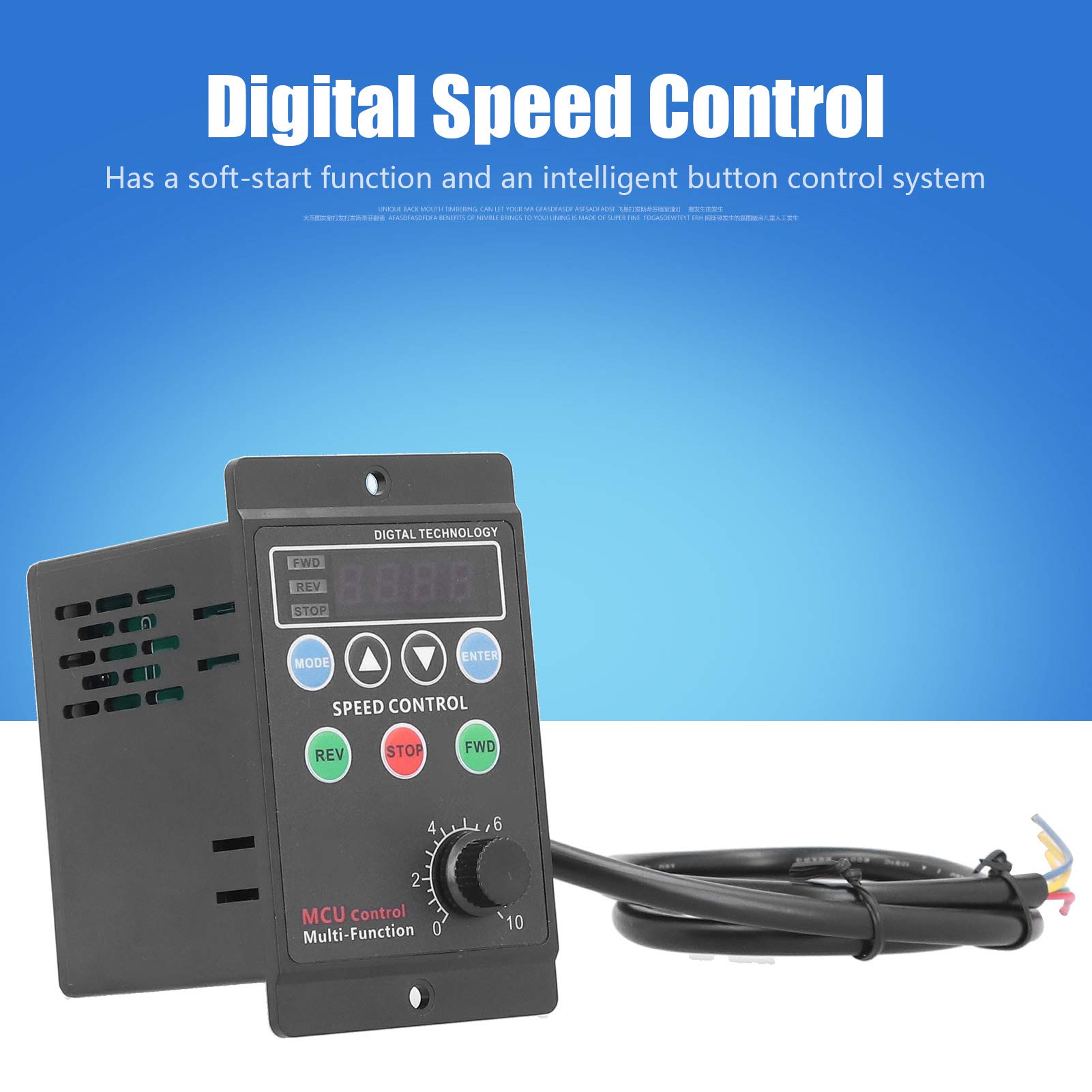 Controlador de velocidad del motor, UX-52 Controlador de velocidad del motor Pantalla digital Reóstato eléctrico Monofásico CA 220 V(300W)
