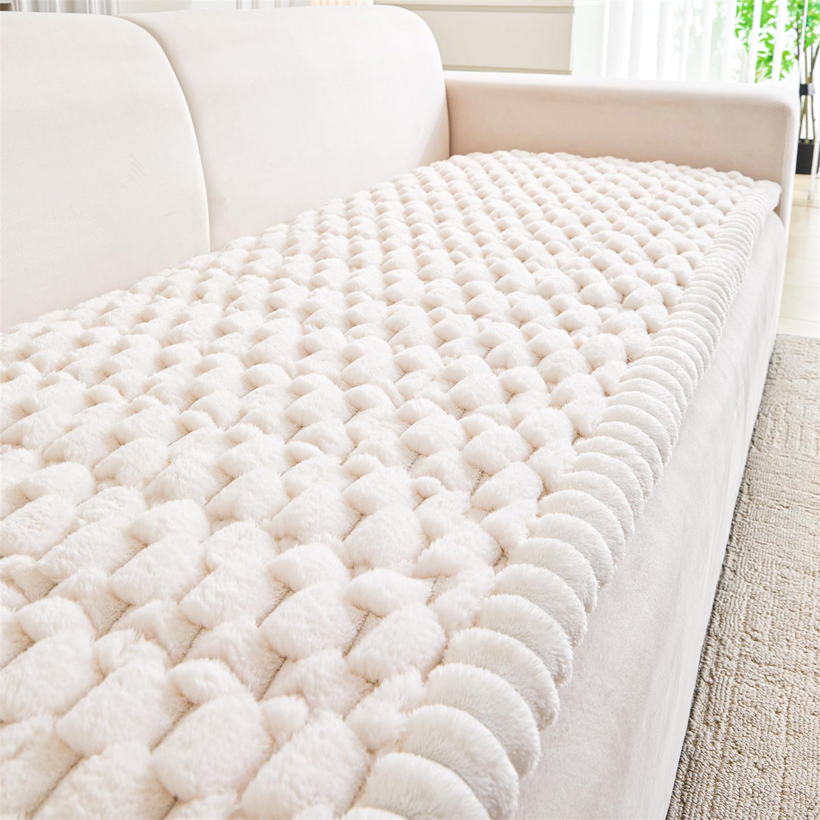 Coussin de canapé en sherpas doux contre l'inconfort prolongé au bureau