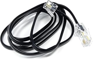 DRUT 1m Flat RJ11 to RJ45 Male to Male 4 wire Broadband, Modem Cable Lead 3.3ft Black