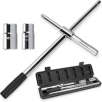 TONDA Extended 4-Way Lug Wrench Tire Iron - 23" Leverage, 17/19/21/23mm Sockets, Swivel Handle, Storage Case for Cars Trucks RVs