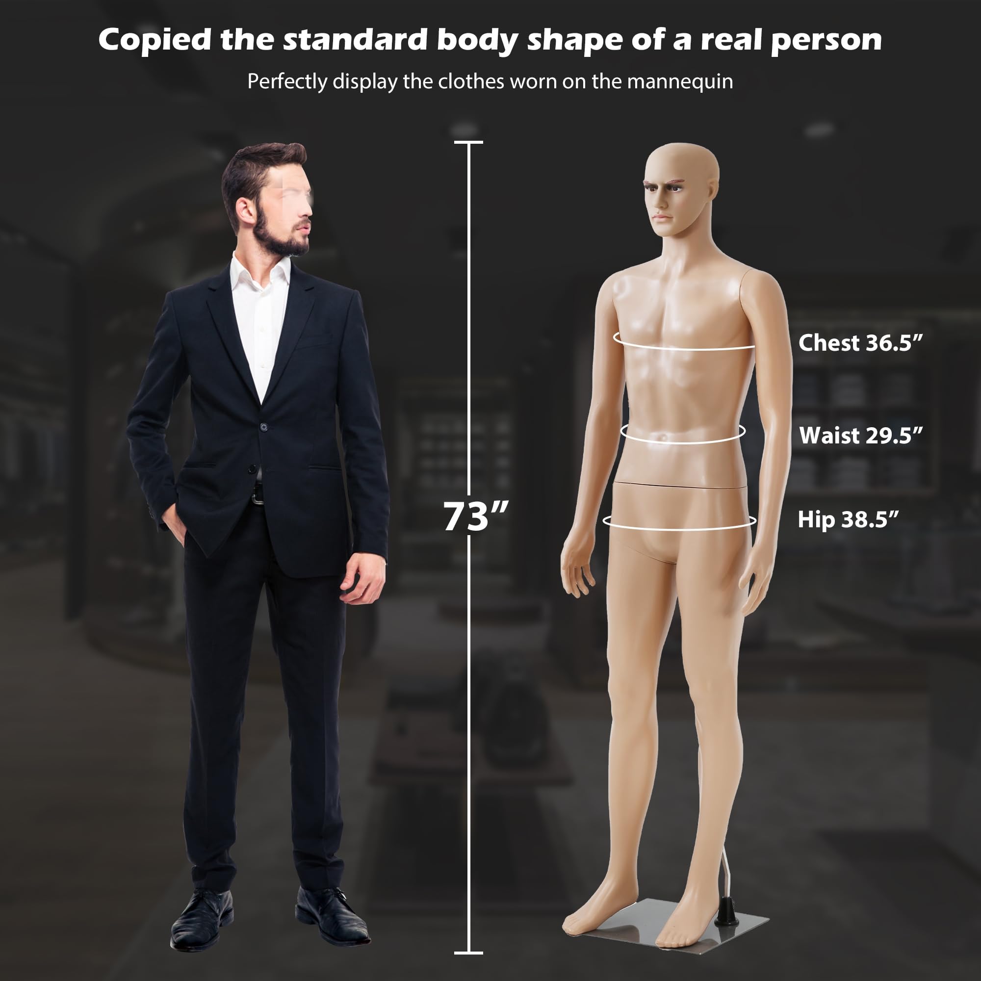 Amazon.com: 73 Inch Male Mannequin Full Body Dress Form Clothing