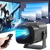 Mini Projektör, HY320 Mini 4K 200 ANSI Projektör Wifi 6 ve Bluetooth 5 ile, Taşınabilir Projektör Otomatik Eğim Düzeltme, 30-130 Ekran, 180° Döndürülebilir (Siyah)