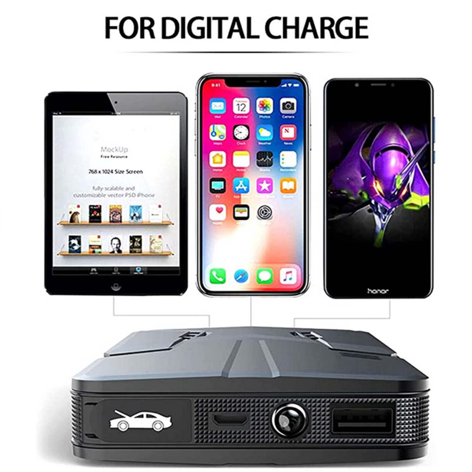 FAXIOAWA Avviatore di Emergenza per Auto, 30000mAh Caricabatterie Portatile Booster per Auto 12V Scatola di Emergenza Automatica con Luce LED per Veicoli Camion SUV, Giallo