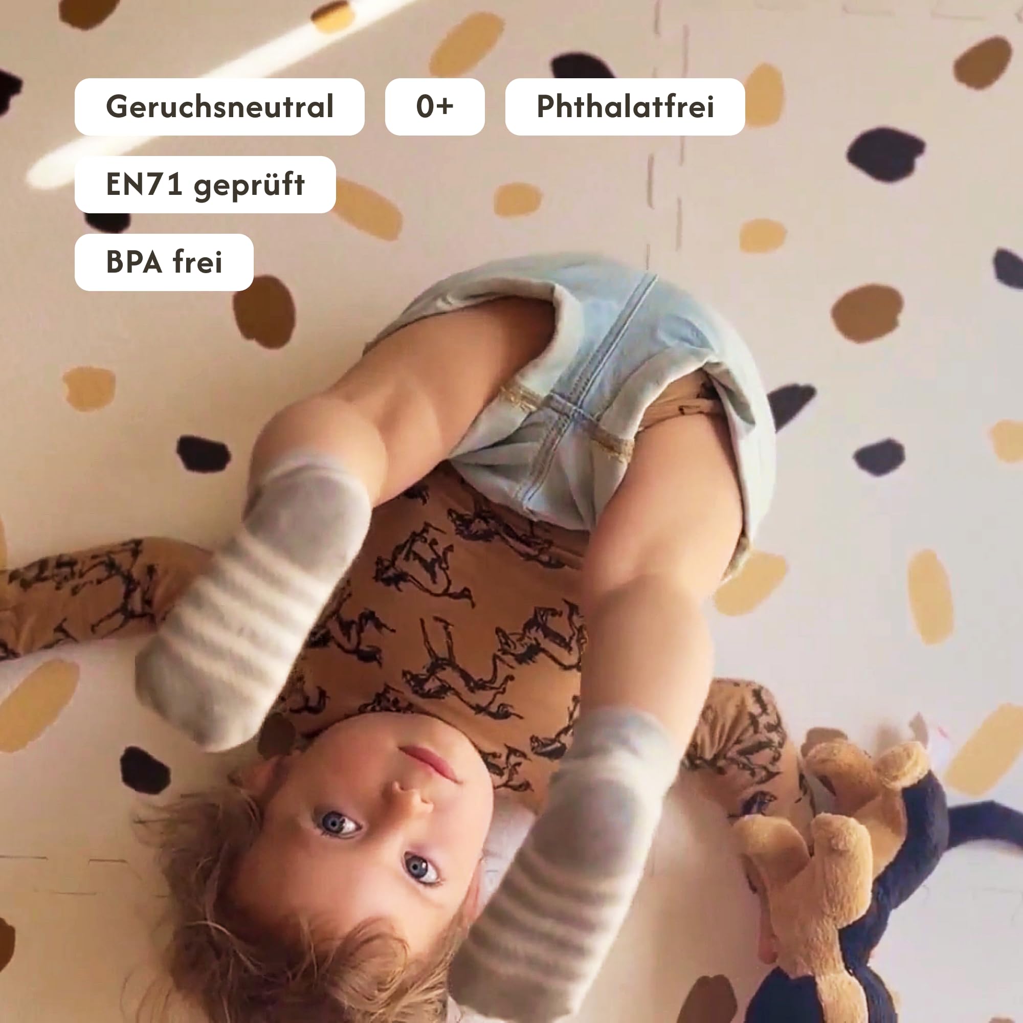 Hakuna Matte Stylische Puzzlematte Baby 180 x 120 cm Konfetti | 6 XXL-Platten à 60x60cm – 20% dickere, weichere Puzzlematte für Kinder–schadstofffreie, Pflegeleichte Baby Krabbelmatte