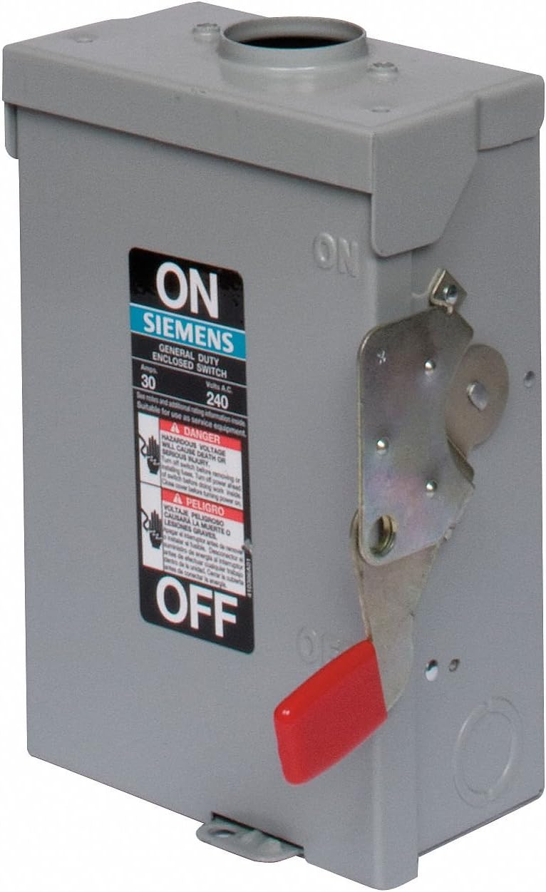 Siemens GF221NR 30-Amp 2 Pole 240-volt Fused W/N Type 3R General Duty Safety Switches