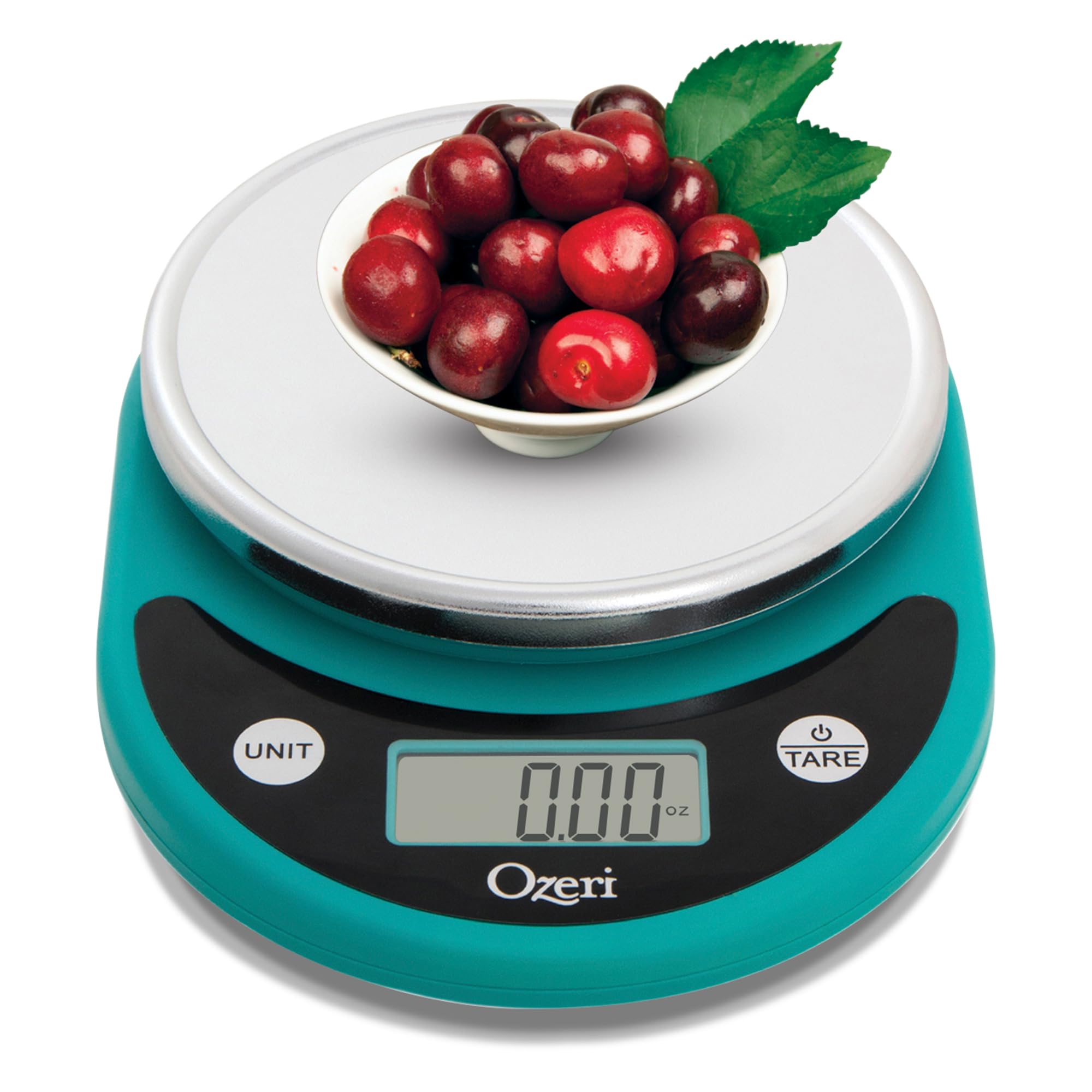 Ozeri Pronto - Bilancia digitale multifunzione da cucina e cibo, in policarbonato, colore: Blu foglia di tè