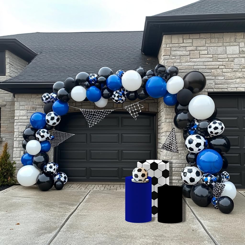 Soccer-Themed Cylinder Cover Set for Dessert Table Sports Events, and Kids' Soccer Birthday Celebrations (Cylinders Not Included)