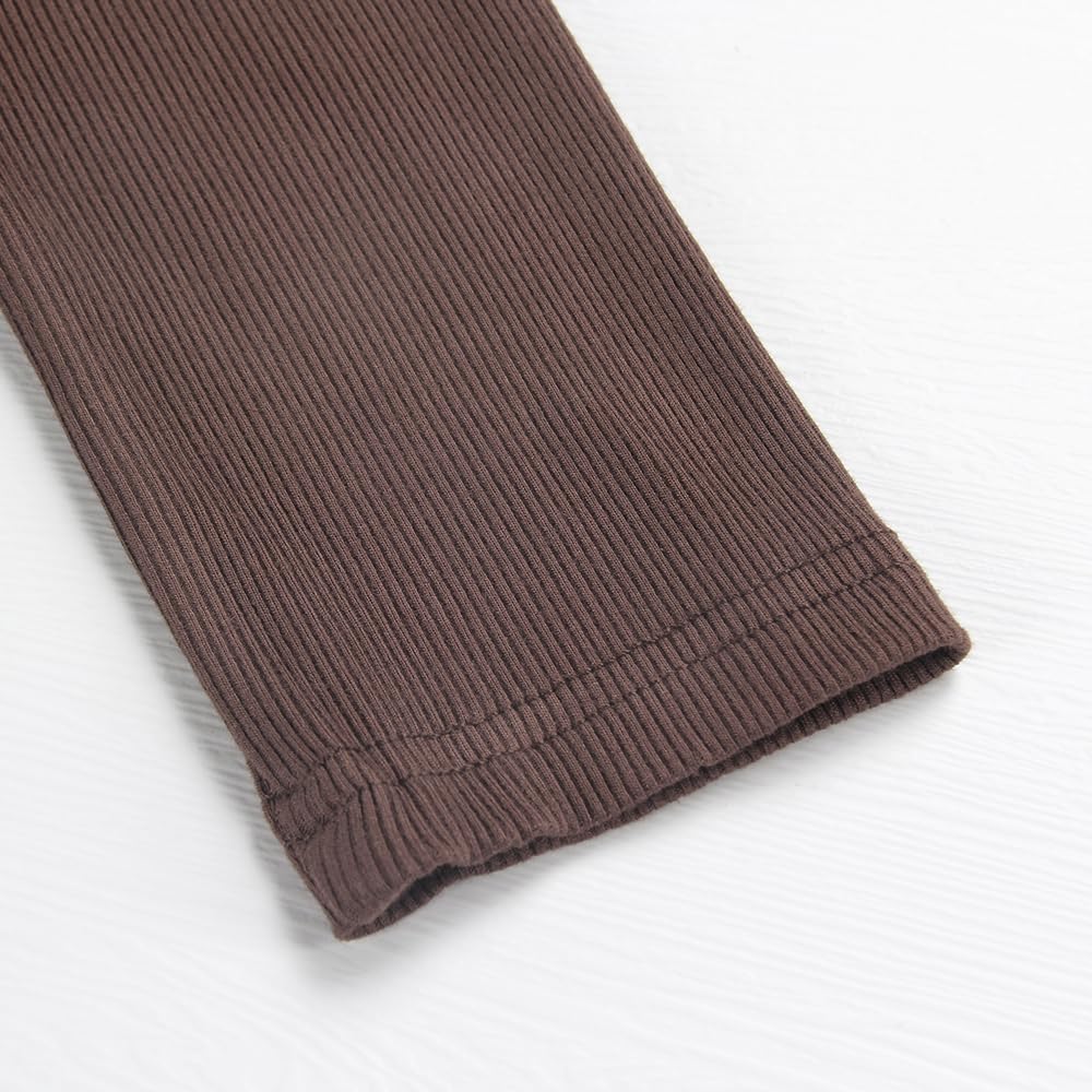 PALINDA Women's Ribbed Fitted Long Sleeve Shirts Basic Notch V Neck T Shirts Layering Tee Tops - Image 4