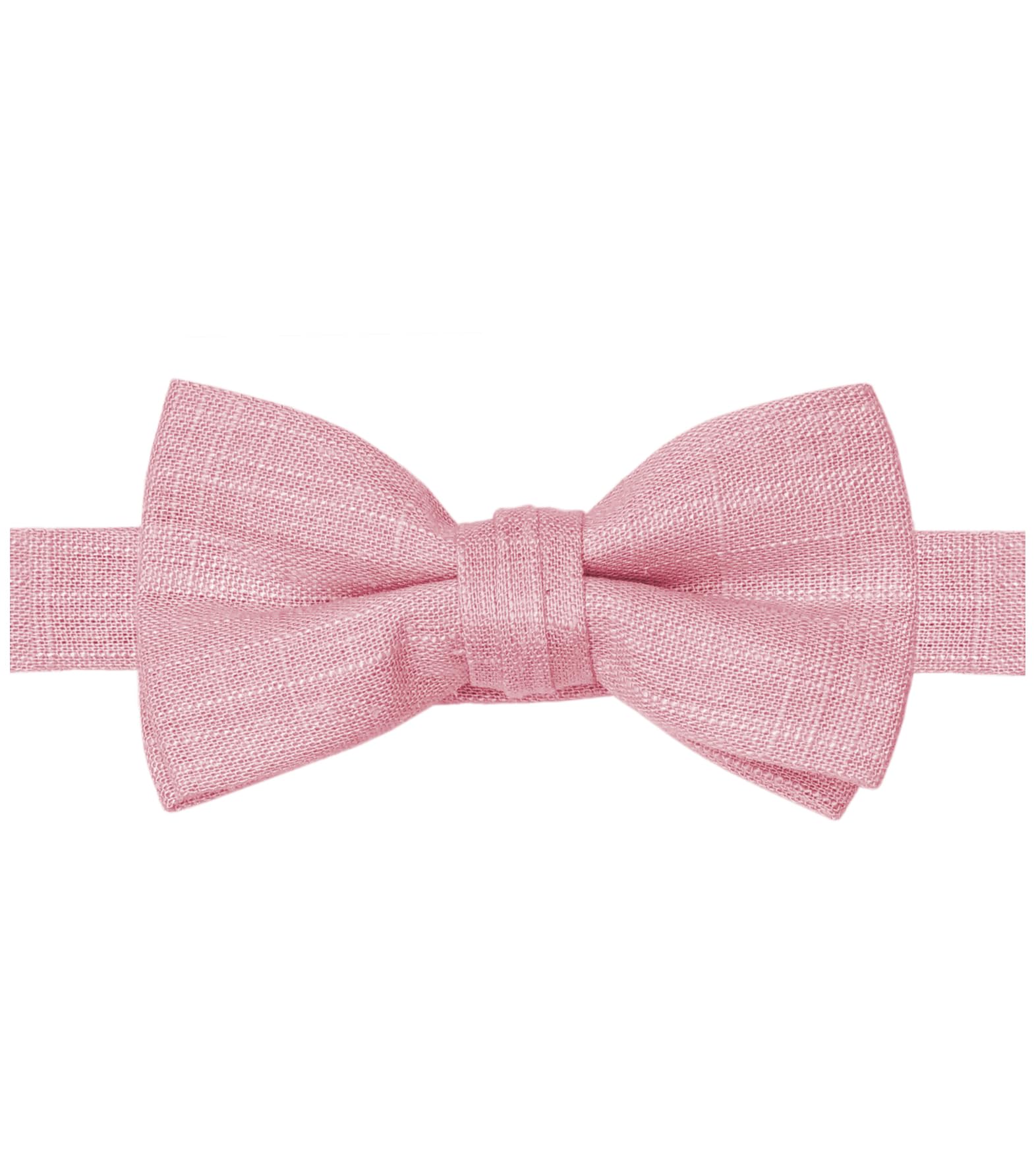 BELLUNO Solid Bow Tie Pre-Tied for Men and Boys, Cotton and Linen Blended Bowties