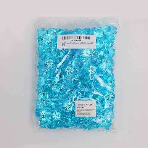 Miniatura 8 de WELMATCH Rellenos de jarrón de diamantes acrílicos verdes de 0.75 libras, 180 piezas de 34 pulgadas, bodas, fiestas, eventos, decoración de