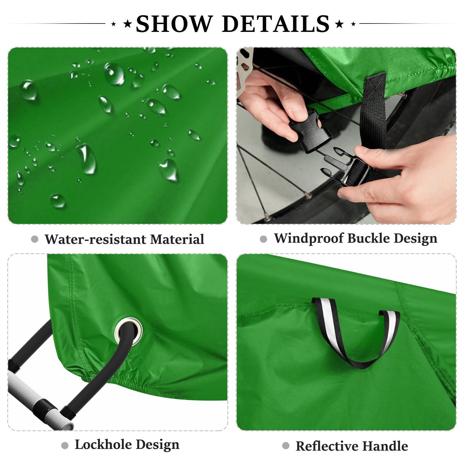 Copertura per bici da esterno verde resistente ai raggi UV per bici da strada accessori per bici