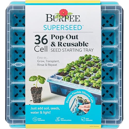 Burpee SuperSeed Seed Starting Tray | 36 Cell Reusable Seed Starter Tray | for Starting Vegetable, Flower & Herb Seeds | Indoor Grow Kit for Plant Seedlings | for Germination Success